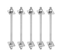 sourcing map 5Pcs M8x170mm 304 Stainless Steel Double End Threaded Stud Screw Bolt with Nuts, Square Flat Washers & Spring Washers for House Maintenance, Silver Tone