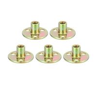 sourcing map 5Pcs M8x36x16.5mm Brad Hole Tee Nuts Manganese Steel 3-Hole Round Base Plate Nut Color Zinc Plated Female Thread Insert Nuts for Wood Furniture