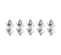 sourcing map 5Pcs M8x60mm 304 Stainless Steel Double End Threaded Stud Screw Bolt with Nuts, Square Flat Washers & Spring Washers for House Maintenance, Silver Tone