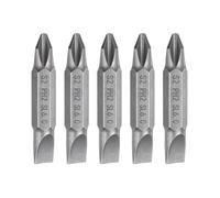 sourcing map 5pcs Magnetic Double Ended Screwdriver Bit 6.35mm PH2/SL6 1.5" Length 1/4" Hex Shank S2 Steel Phillips Cross Slotted Flat Screw Driver Bit, Grey