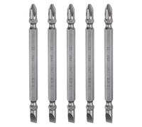 sourcing map 5pcs Magnetic Double Ended Screwdriver Bit 6mm PH2/SL6 4" Length 1/4" Hex Shank S2 Steel Phillips Cross Slotted Flat Screw Driver Bit