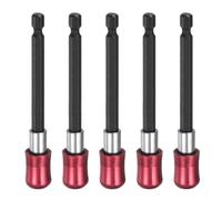 sourcing map 5pcs Magnetic Extension Chuck Adapter 4" 1/4 Inch Hex Shank Quick Release Bar Socket Screwdriver Bit Holder for Screwdriver Bits Nuts Drills Socket Driver Adapter