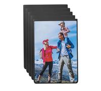 sourcing map 5Pcs Magnetic Picture Frame, 6 x 4.3 inch Magnetic Photo Frame Postcard Holder Sign Holder with Clear Protective Pocket for Refrigerator Office Glass Window, Black