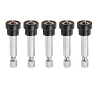 sourcing map 5pcs Magnetic Positioning Screwdriver Bits PH2 Drywall Screw Bit Hex Shank Positioning Setter Batch Head Rustproof for Plasterboard Screw Drill Accessory, 2" Long Silver