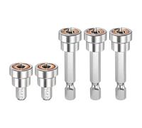 sourcing map 5pcs Magnetic Positioning Screwdriver Bits PH2 Drywall Screw Bit Hex Shank Positioning Setter Batch Head for Plasterboard Screw Drill Accessory, 1"/2" Long Silver