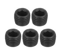 sourcing map 5Pcs Male Thread Socket Pipe Plugs, NPT 1/16" Carbon Steel Internal Hex Thread Pipe Caps for Pipe Fitting and Sealing, Black
