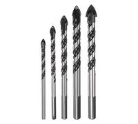 sourcing map 5pcs Masonry Drill Bit Set, 3/16" to 1/2" Concrete Drill Bits with Carbide Tip Ceramic Drill Bit Set for Glass Concrete Marble Plastic Brick Tile Wood and Cement