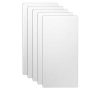 sourcing map 5pcs Metal Business Card 100 x 50 x 0.5mm 304 Stainless Steel Mirror Laser Engraving Cards Custom Blanks CNC Engraving Sheets for House Office DIY Gift Invitations, White