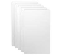 sourcing map 5pcs Metal Business Card 100 x 60 x 0.5mm 304 Stainless Steel Mirror Laser Engraving Cards Custom Blanks CNC Engraving Sheets for House Office DIY Gift Invitations, White