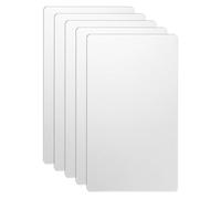 sourcing map 5pcs Metal Business Card 120 x 70 x 0.6mm 201 Stainless Steel Mirror Engrave Cards Custom Blank CNC Engrave Sheet for House Office DIY Gift Invitations, White