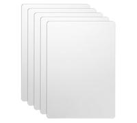 sourcing map 5pcs Metal Business Card 120 x 80 x 0.5mm 304 Stainless Steel Mirror Laser Engraving Cards Custom Blanks CNC Engraving Sheets for House Office DIY Gift Invitations, White