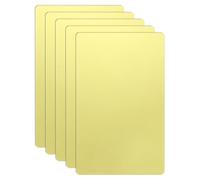 sourcing map 5pcs Metal Business Card 80 x 50 x 0.4mm 201 Stainless Steel Mirror Titanium Engrave Cards Custom Blank CNC Engrave Sheet for House Office DIY Gift Invitations, Gold
