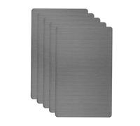 sourcing map 5pcs Metal Business Card Blanks, 80mm x 50mm x 0.4mm Stainless Steel Engraved Metal Business Visiting Name Cards for House Office DIY Gift Invitation(Black, Brushed)