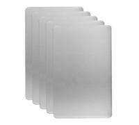 sourcing map 5pcs Metal Business Card Blanks, 80mm x 50mm x 0.4mm Stainless Steel Engraved Metal Business Visiting Name Cards for House Office DIY Gift Invitation(Black, Mirror)
