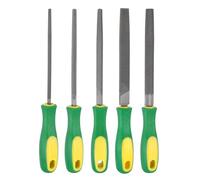 sourcing map 5pcs Metal File Set 150mm Coarse Teeth High Carbon Steel Hand Files with PP Handle Square/Flat/Triangle/Half-Round/Round for Metal Wood Stone Grinding Polishing Engraving
