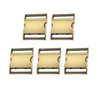 sourcing map 5pcs Metal Quick Side Release Buckles 1-1/2"(38mm) Zinc Adjustable Quick Release Buckle Replacement Snaps Clips Clasps for Backpack Straps Fanny Pack Dog Collars, Brushed Bronze