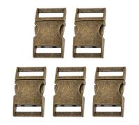 sourcing map 5pcs Metal Quick Side Release Buckles 3/4"(20.5mm) Zinc Adjustable Quick Release Buckle Replacement Snaps Clips Clasps for Backpack Straps Fanny Pack Dog Collars, Bronze