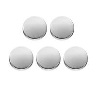sourcing map 5pcs Metal Round Buttons 10mm Zinc Alloy Shank Flat Sewing Craft Replacement Buttons for Clothing Decoration DIY Accessories, Bright Silver