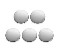 sourcing map 5pcs Metal Round Buttons 12mm Zinc Alloy Shank Flat Sewing Craft Replacement Buttons for Clothing Decoration DIY Accessories, Bright Silver