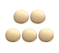 sourcing map 5pcs Metal Round Buttons 12mm Zinc Alloy Shank Flat Sewing Craft Replacement Buttons for Clothing Decoration DIY Accessories, Bright Gold