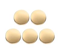 sourcing map 5pcs Metal Round Buttons 15mm Zinc Alloy Shank Flat Sewing Craft Replacement Buttons for Clothing Decoration DIY Accessories, Bright Gold