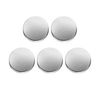 sourcing map 5pcs Metal Round Buttons 15mm Zinc Alloy Shank Flat Sewing Craft Replacement Buttons for Clothing Decoration DIY Accessories, Bright Silver