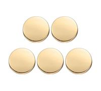 sourcing map 5pcs Metal Round Buttons 18mm Zinc Alloy Shank Flat Sewing Craft Replacement Buttons for Clothing Decoration DIY Accessories, Bright Gold