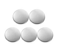 sourcing map 5pcs Metal Round Buttons 23mm Zinc Alloy Shank Flat Sewing Craft Replacement Buttons for Clothing Decoration DIY Accessories, Bright Silver