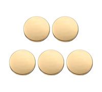 sourcing map 5pcs Metal Round Buttons 25mm Zinc Alloy Shank Flat Sewing Craft Replacement Buttons for Clothing Decoration DIY Accessories, Bright Gold