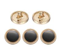 sourcing map 5pcs Metal Vintage Button 15mm Round Metal Sewing Button Alloy Shank Replacement Button for Women Suit Woolen Coat Shirt Dress Sewing Crafts, Black