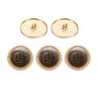 sourcing map 5pcs Metal Vintage Button 25mm Round Metal Sewing Button Alloy Shank Replacement Button for Women Suit Woolen Coat Shirt Dress Sewing Crafts, Coffee