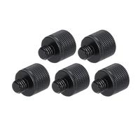 sourcing map 5Pcs Mic Stand Adapter 1/4 Female to M8 Male Thread Screw Adapter Aluminum Alloy for Microphone Tripod Stand Mount, Black