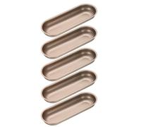 sourcing map 5Pcs Mini Loaf Pan Baking Pan, 7 Inch Non-Stick Carbon Steel Hotdog-Shaped Bread and Cake Bakeware Molds for Kitchen Baking DIY Hot Dog, Gold Tone