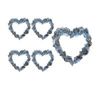 sourcing map 5Pcs Mini Vintage Picture Frames, 1.5x1.5 Tiny Resin Photo Frame Small Glow-in-dark Heart Shape Jewelry Display Prop for Tabletop DIY Jewelry Display Photography Party, Dark Blue