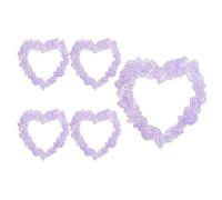 sourcing map 5Pcs Mini Vintage Picture Frames, 1.5x1.5 Tiny Resin Photo Frame Small Glow-in-dark Heart Shape Jewelry Display Prop for Tabletop DIY Jewelry Display Photography Party, Purple