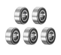 sourcing map 5pcs MR104-2RS Deep Groove Ball Bearings 4x10x4mm Chrome Steel Miniature Bearing Double Sealed Precision Bearings, P6 (ABEC 3)