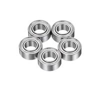 sourcing map 5pcs MR105ZZ Deep Groove Ball Bearings 5x10x4mm Chrome Steel Miniature Bearing Double Shielded Precision Bearings, P5 (ABEC 5)
