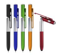 sourcing map 5pcs Multifunction Stylus Pen Capacitive Touch Screen Ballpoint Pens with LED Light, Foldable Phone Holder Stand for Writing in the Dark