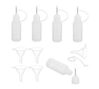 sourcing map 5Pcs Needle Tip Squeeze Bottle, 15ml/0.51oz Glue Tip Applicator Bottles Plastic Liquid Glue Bottle for Paper Crafts, Painting, Oil, Ink(Clear, with 5 Funnel)