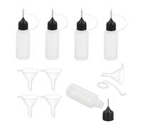 sourcing map 5Pcs Needle Tip Squeeze Bottle, 15ml/0.51oz Glue Tip Applicator Bottles Plastic Liquid Glue Bottle for Paper Crafts, Painting, Oil, Ink(Black, with 5 Funnel)