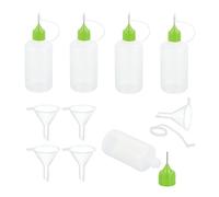 sourcing map 5Pcs Needle Tip Squeeze Bottle, 50ml/1.69oz Glue Tip Applicator Bottles Plastic Liquid Glue Bottle for Paper Crafts, Painting, Oil, Ink(Green, with 5 Funnel)