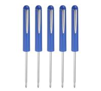 sourcing map 5pcs Non-Magnetic Pocket Screwdriver 3mm Phillips 3mm Slotted Mini Portable Screw Driver with Clip for Mechanical, Electrician, Technician, Blue