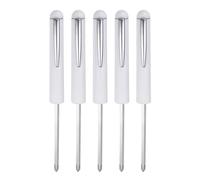 sourcing map 5pcs Non-Magnetic Pocket Screwdriver 4mm Phillips 4mm Slotted Mini Portable Screw Driver with Clip for Mechanical, Electrician, Technician, White