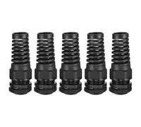 sourcing map 5Pcs NPT 1" Strain Relief Cord Connector, PA66 Nylon IP68 Waterproof Cable Gland Black Flexible Spiral Pigtail Cord Grip Strain Relief with Gaskets for 18-25mm Cable Range