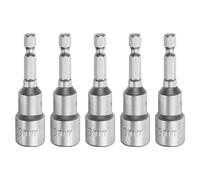 sourcing map 5pcs Nut Driver Drill Bit 13mm Metric Socket 1/4" Hex Shank 2.56" (65mm) Long Magnetic 6-Point Sockets Quick Change CR-V Steel Bolt Setters for Power Drill Drivers
