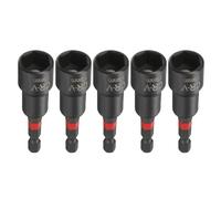 sourcing map 5pcs Nut Driver Drill Bit 13mm Metric Socket 1/4" Hex Shank 3" (65mm) Long Magnetic 6-Point Sockets Quick Change Phosphated CR-V Steel Bolt Setters for Power Drill Drivers, Black