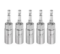 sourcing map 5pcs Nut Driver Drill Bit 14mm Metric Socket 1/4" Hex Shank 3.15" (80mm) Long Magnetic 6-Point Sockets Quick Change CR-V Steel Bolt Setters for Power Drill Drivers