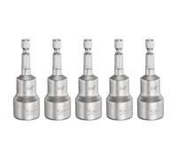 sourcing map 5pcs Nut Driver Drill Bit 15mm Metric Socket 1/4" Hex Shank 2.56" (65mm) Long Magnetic 6-Point Sockets Quick Change CR-V Steel Bolt Setters for Power Drill Drivers