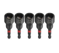 sourcing map 5pcs Nut Driver Drill Bit 9/16 Inch Socket 1/4" Hex Shank 3" (65mm) Long Magnetic 6-Point Sockets Quick Change Phosphated CR-V Steel Bolt Setters for Power Drill Drivers, Black