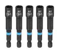 sourcing map 5pcs Nut Driver Drill Bit 9/32" Socket 1/4" Hex Shank 2.56" (65mm) Magnetic 6-Point Sockets Quick Change Cr-V Steel Bolt Setters for Power Drill Drivers